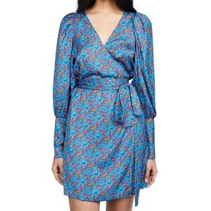 Rhode Frankie Wrap Dress in Blue Blossom